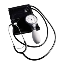 ri-san® blue with stethoscope, adult size velcro cuff pull through strap